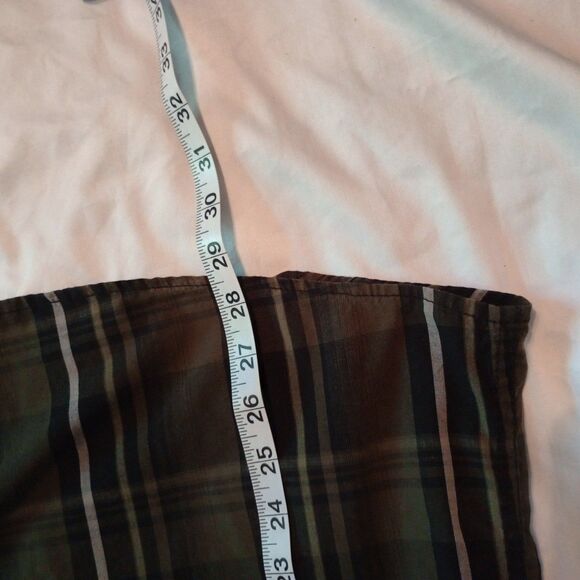 Men's Rock & Republic XL L/S Button Up Green Plaid Roll Tab Sleeve Easy Care - Picture 8 of 9